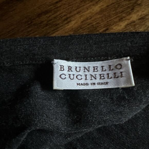 Brunello Cucinelli Ladies Small Wool Silk Black Tunic Top Blouse Scoop Neck - Picture 4 of 5